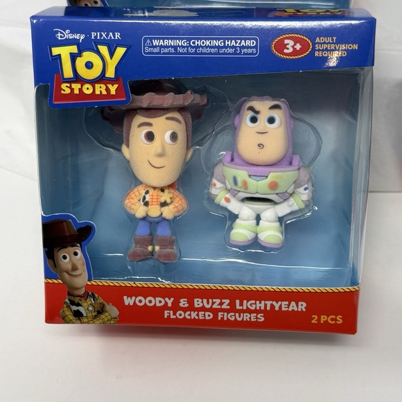 Disney Pixar Other - Disney Pixar Toy Story Woody & Buzz Lightyear Flocked Figures 2 Piece Set NEW
